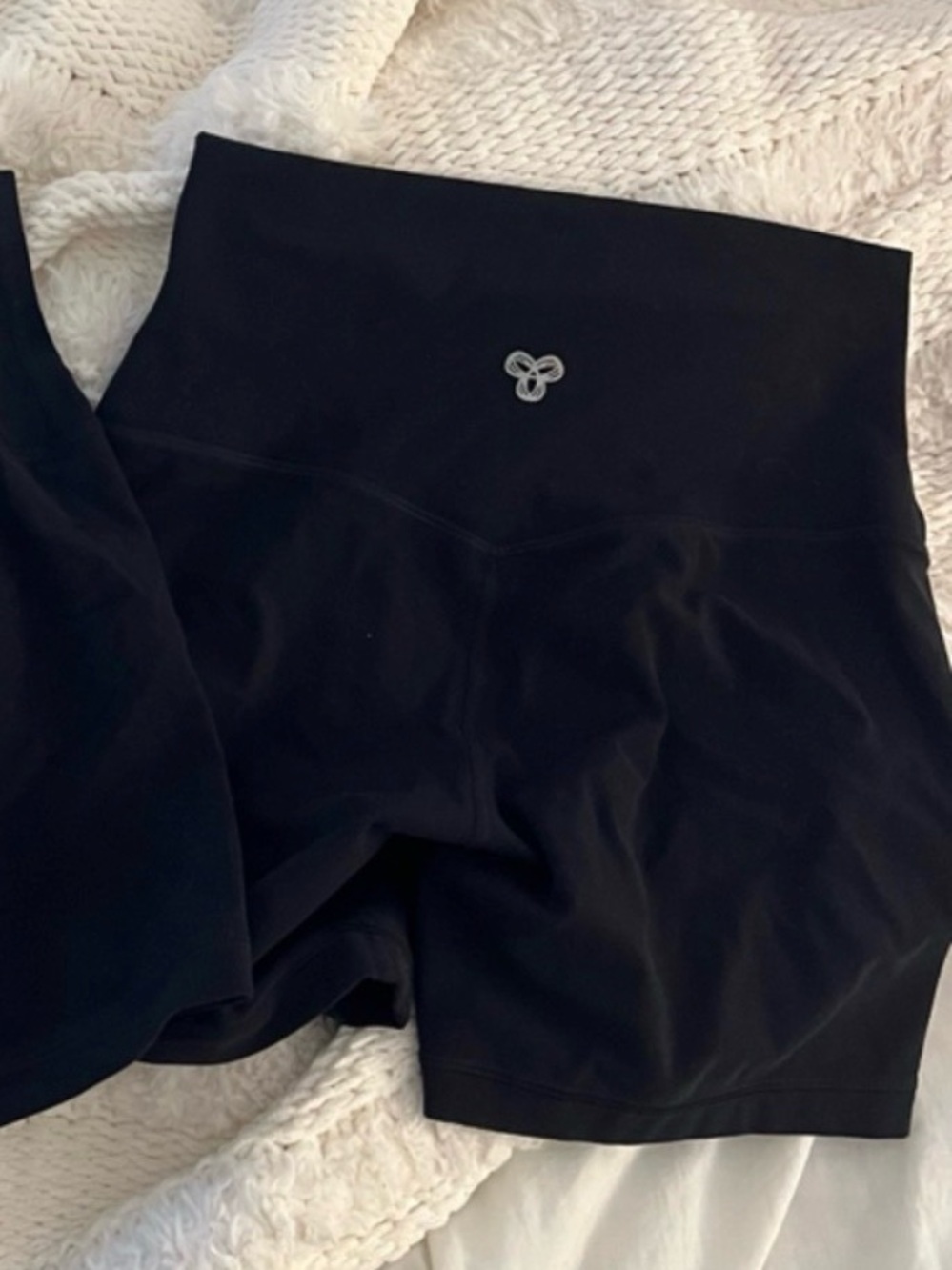 Aritzia Black High-Rise Bike Shorts 5” inseam, golden butter